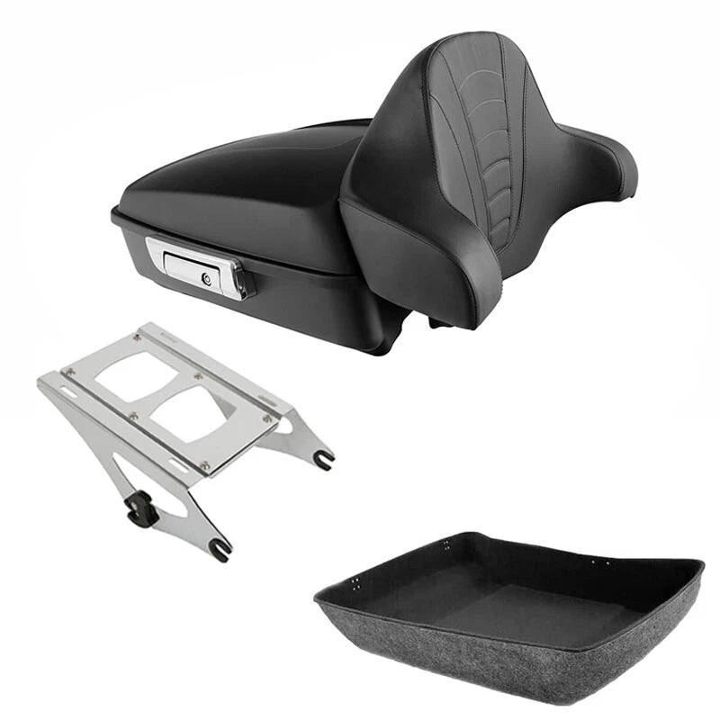 Matte Chopped Trunk Pad Mount Rack Fit For Harley Touring Street Glide 2014-2026