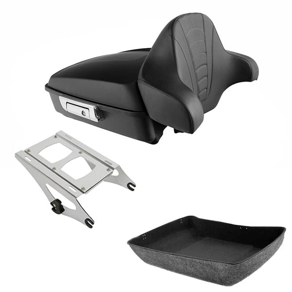 Matte Chopped Trunk Pad Mount Rack Fit For Harley Touring Street Glide 2014-2026
