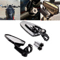 Universal Black Motorcycle Billet Aluminum 7/8" 22 Bar End Rearview Side Mirrors