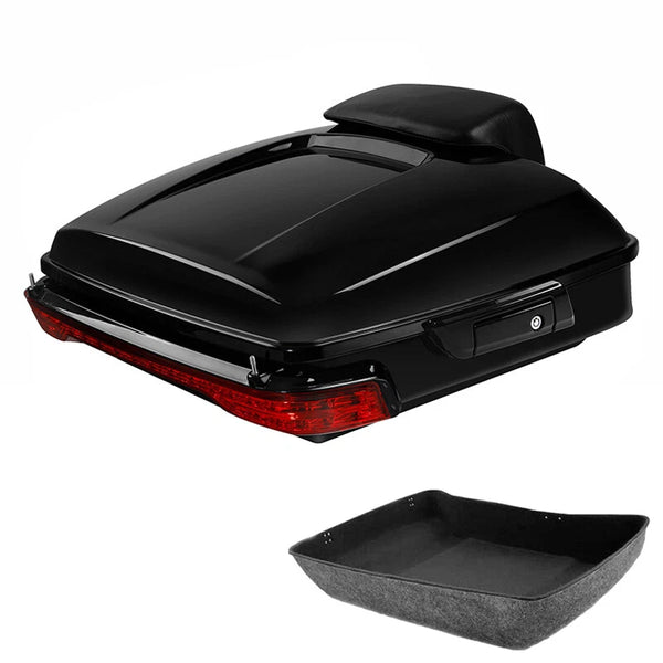 Chopped Trunk Pad Backrest Tail Light Fit For Harley Cvo Street Road Glide 14-26