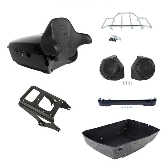 King Trunk Pad Mount Rack Speakers Light Fit For Harley Touring 2009-2013