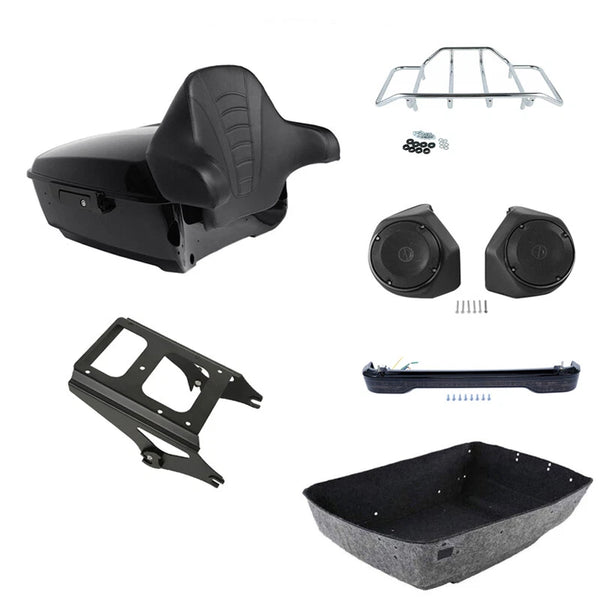 King Trunk Pad Mount Rack Speakers Light Fit For Harley Touring 2009-2013
