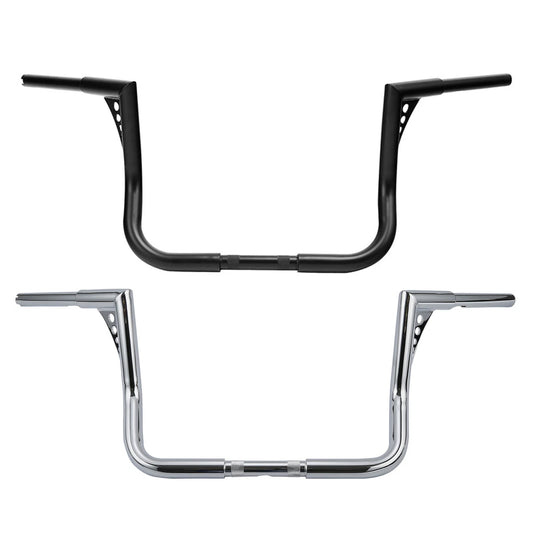 Chrome/Black 12" Ape Hanger 1 1/4" Handlebar Fit For Harley Street Glide 1982-24