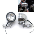 Chrome Retro Driving Spot Fog Light With Roll Cage Guard Bar Tube Mount Bracket
