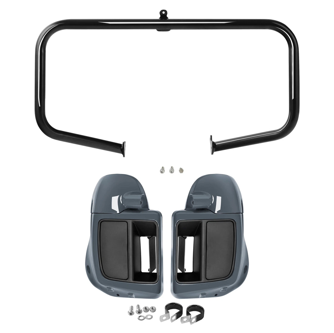 Lower Vented Fairings Engine Guard Bar Fit For Harley Touring 14-23 Gunship Gray