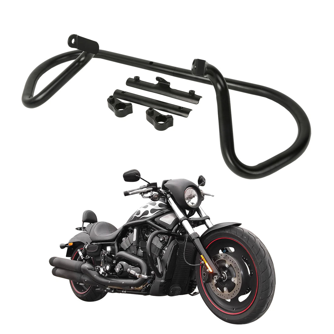 1 1/4" Engine Guard Crash Bar Fit For Harley V Rod Vrscaw Night Rod Vrscd Black
