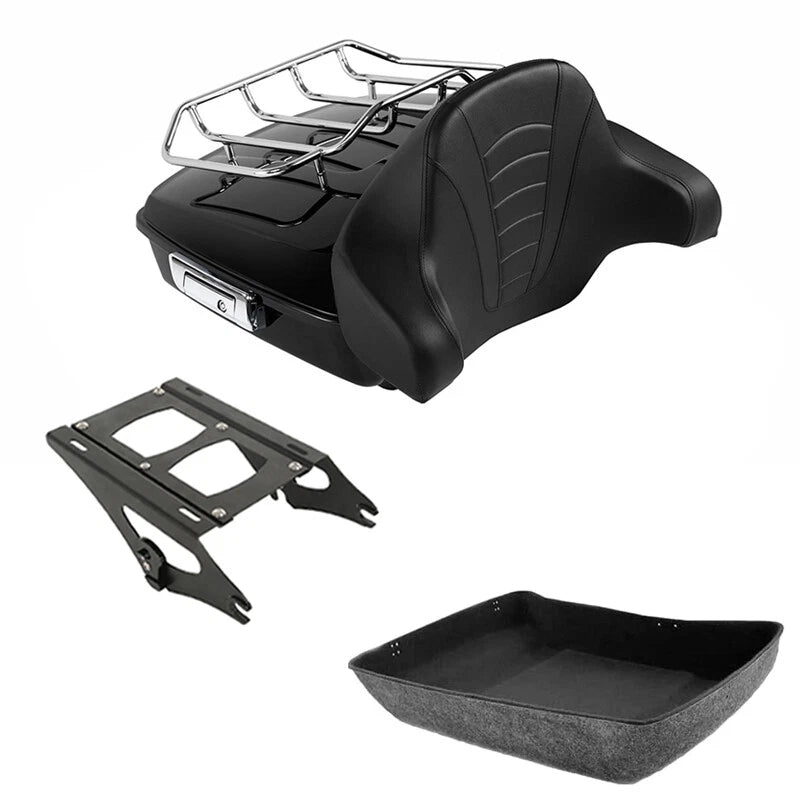 Chopped Trunk Backrest Mount Rack Fit For Harley Touring Electra Glide 2014-2026