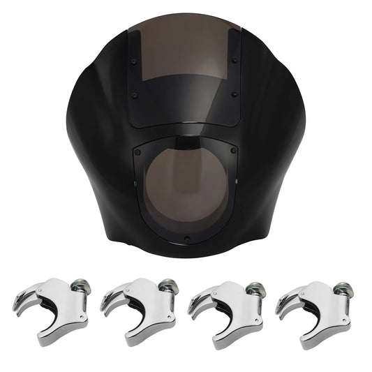 Quarter Fairing Windshield + 49mm Clamps Fit For Harley Sportster XL883 Dyna
