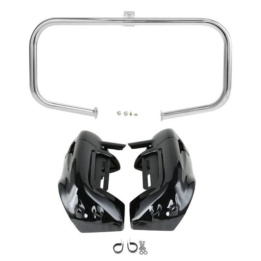 Lower Vented Fairing & Engine Guard Crash Bar Fit For Harley Road King 1997-2008