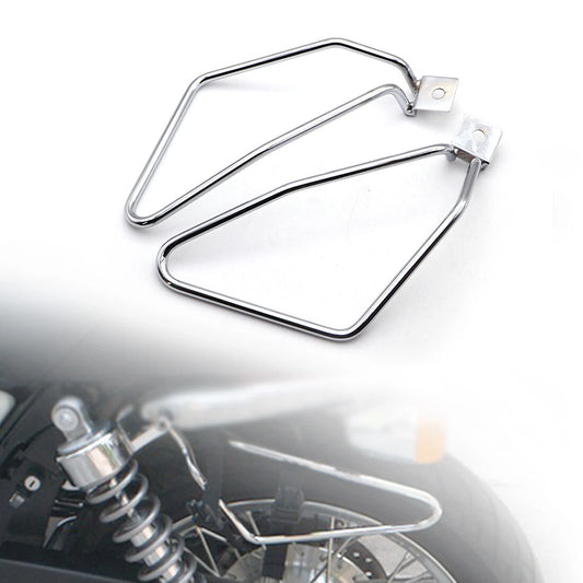 New Chrome Metal Saddle bag Support Bar Mount Bracket For Harley Sportster XL883