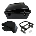 Black Chopped Trunk Backrest Two Up Mount Rack Fit For Harley Touring 1997-2008