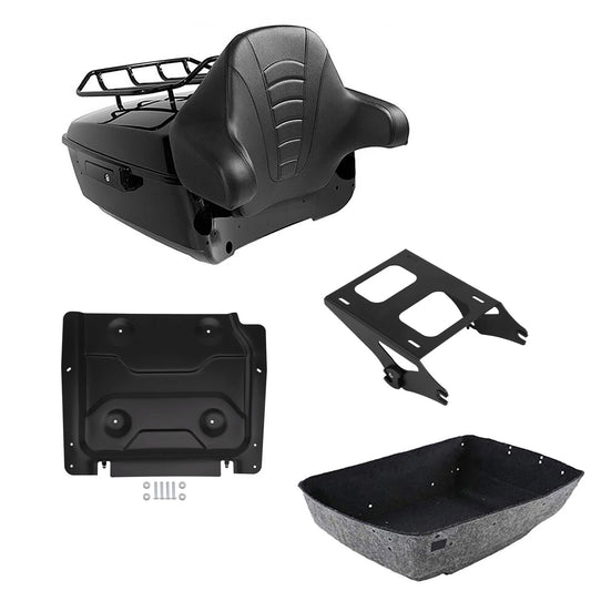 Black King Trunk Luggage Pad Mounting Rack Plate Fit For Harley Touring 2014-26