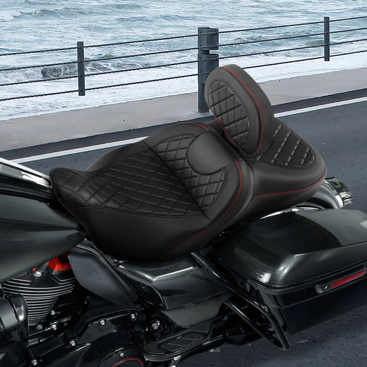 Driver Passenger Seat & Rider Backrest Fit For Harley Touring Tri Glide 2009-23