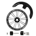21" Front Wheel Rim Dual Disc Hub Fender Fit For Harley Touring 2008-2024 Black