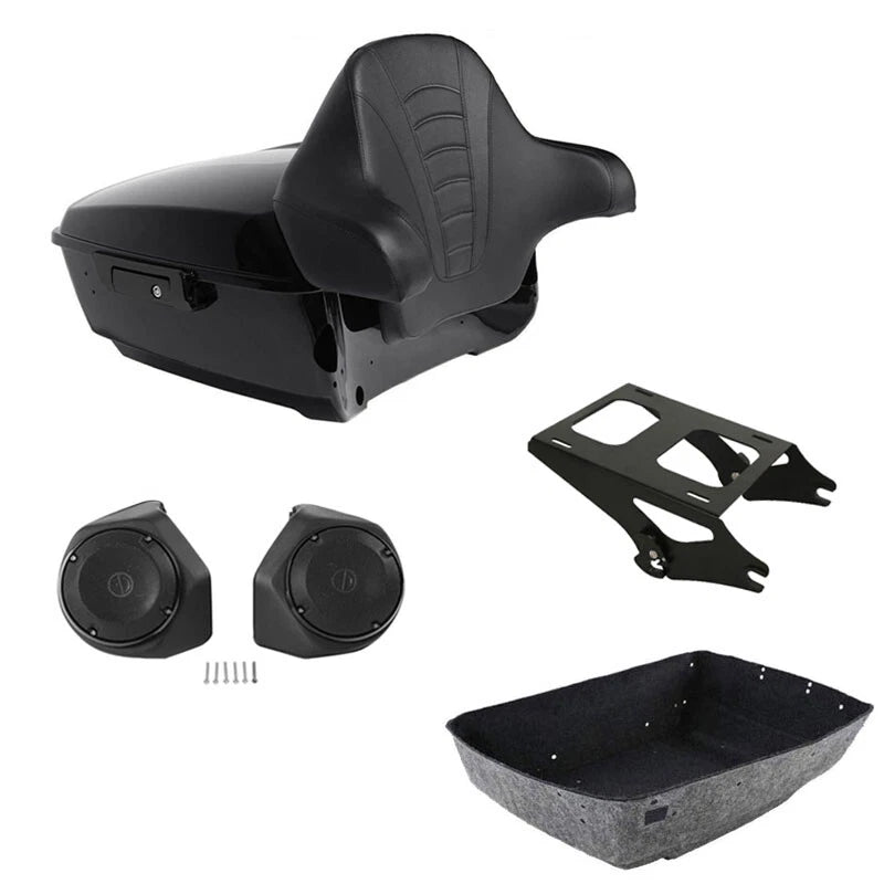 King Trunk Rack Backrest Speakers Mount Fit For Harley Street Glide 2014-2026 25