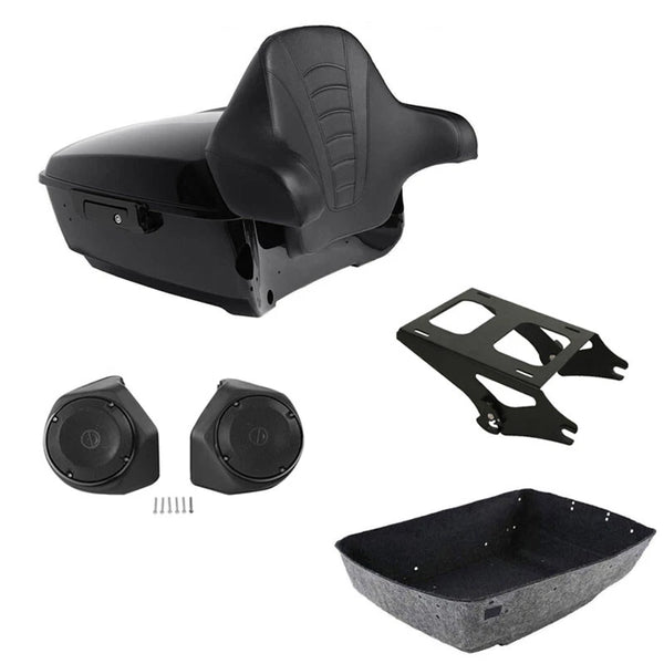 King Trunk Rack Backrest Speakers Mount Fit For Harley Street Glide 2014-2026 25