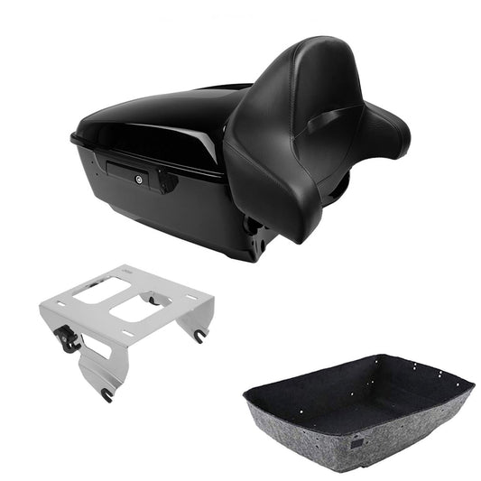 King Trunk Backrest Solo Mount Rack Fit For Harley Touring Cvo Road Glide '14-26