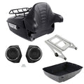 King Trunk Luggage Rack Backrest Pad Speakers Fit For Harley Touring 2014-2026