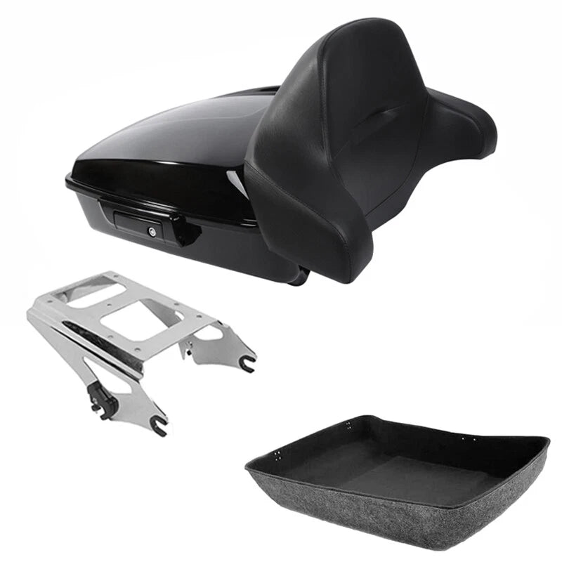 Chopped Trunk Backrest Mount Rack Fit For Harley Touring Street Glide 2009-2013
