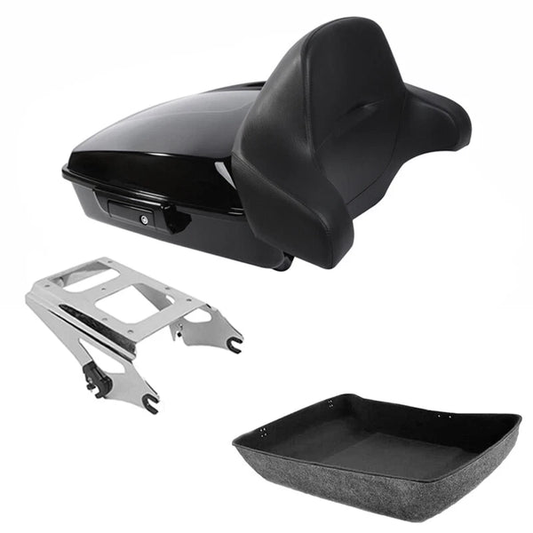 Chopped Trunk Backrest Mount Rack Fit For Harley Touring Street Glide 2009-2013