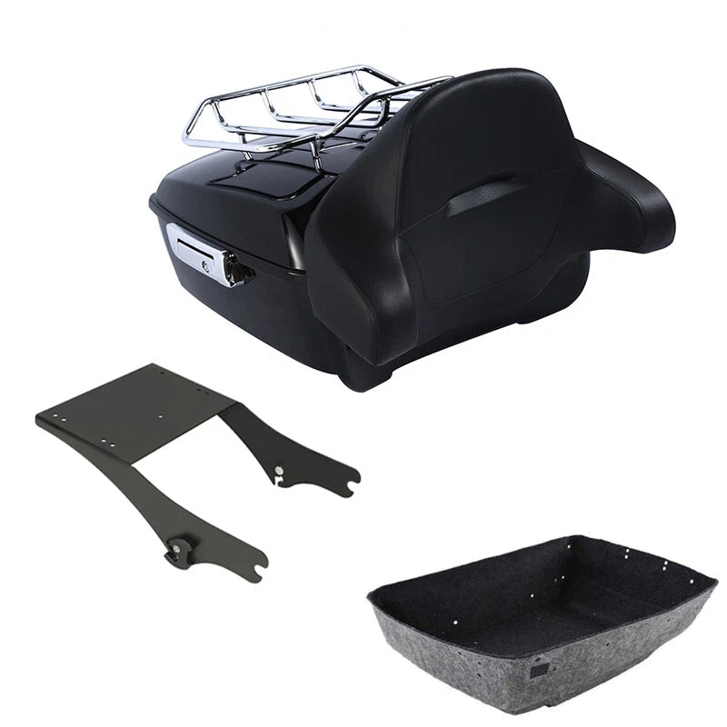 King Trunk Pad Two Up Mount Rack Fit For Harley Touring 1997-08 US