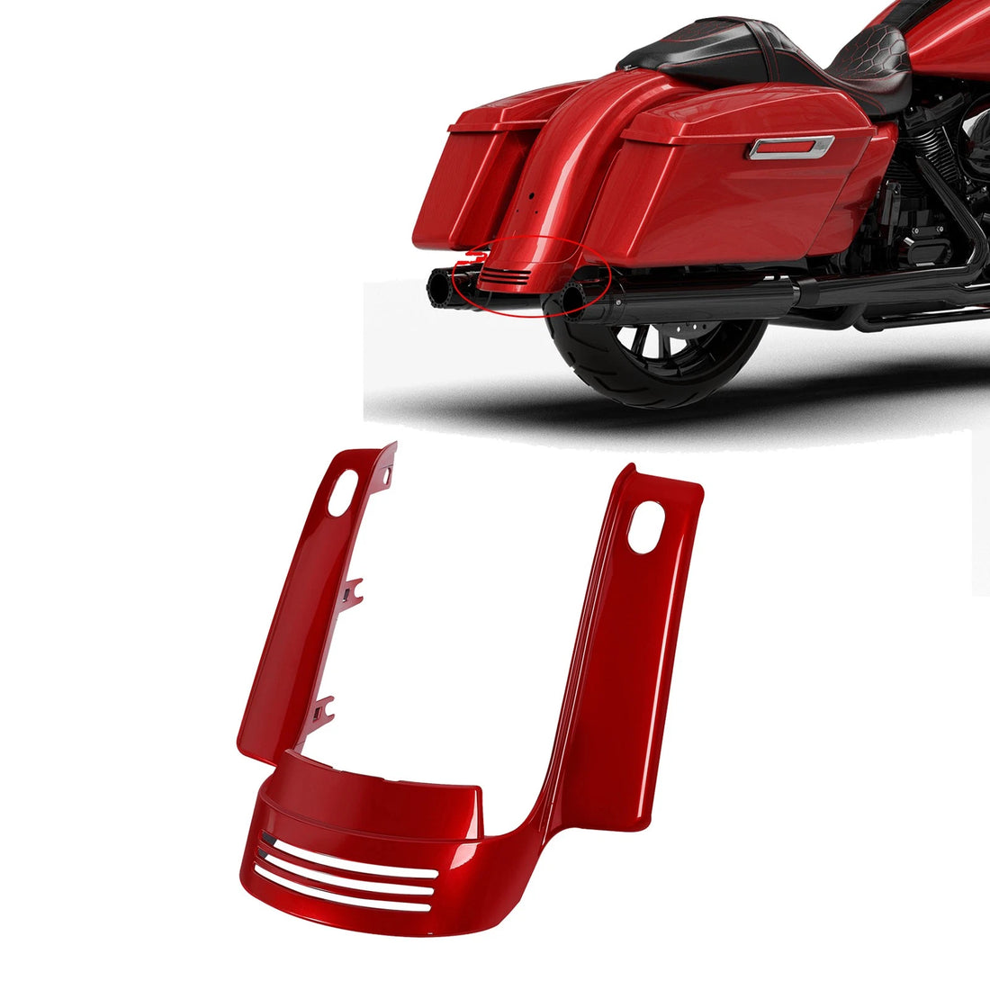 Rear Fender Filler Panel Fit For Harley Road Street Glide 2014-2023 Wicked Red