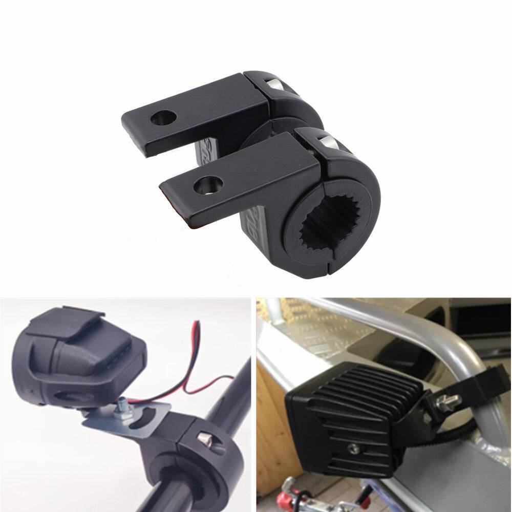 22-31mm Black Turn Signal Fog Light Mount Bracket Guard Bar Tube Clamp Mount Kit