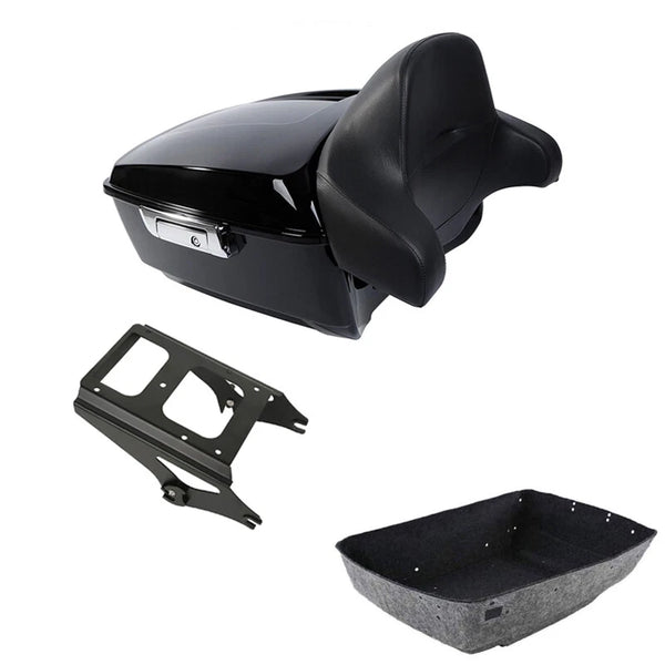 Black King Trunk Backrest Mount Rack Fit For Harley Touring Electra Glide 09-13