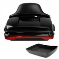 Chopped Trunk Backrest Pad LED Light Fit For Harley Cvo Road Street Glide 14-26