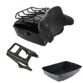 Black King Trunk Backrest Luggage Rack Mount Fit For Harley Touring 2009-13