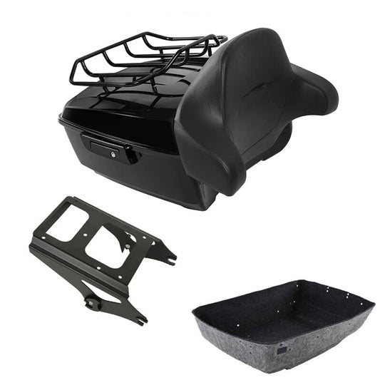 Black King Trunk Backrest Luggage Rack Mount Fit For Harley Touring 2009-13