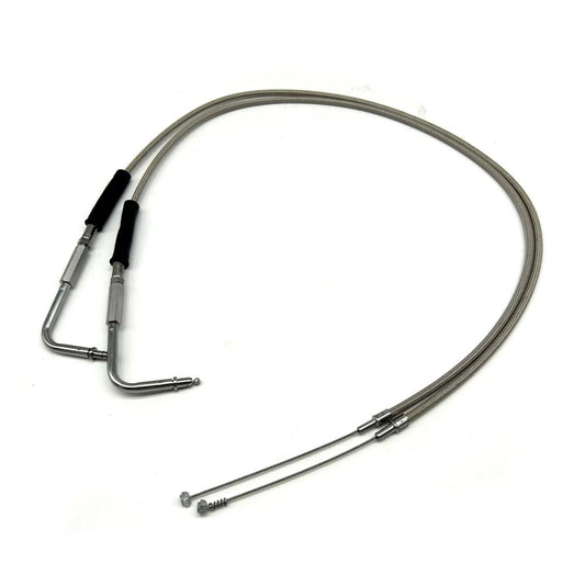 90cm 35" Steel Throttle Cable Silver Fit For Harley Dyna/Road King/Electra Glide