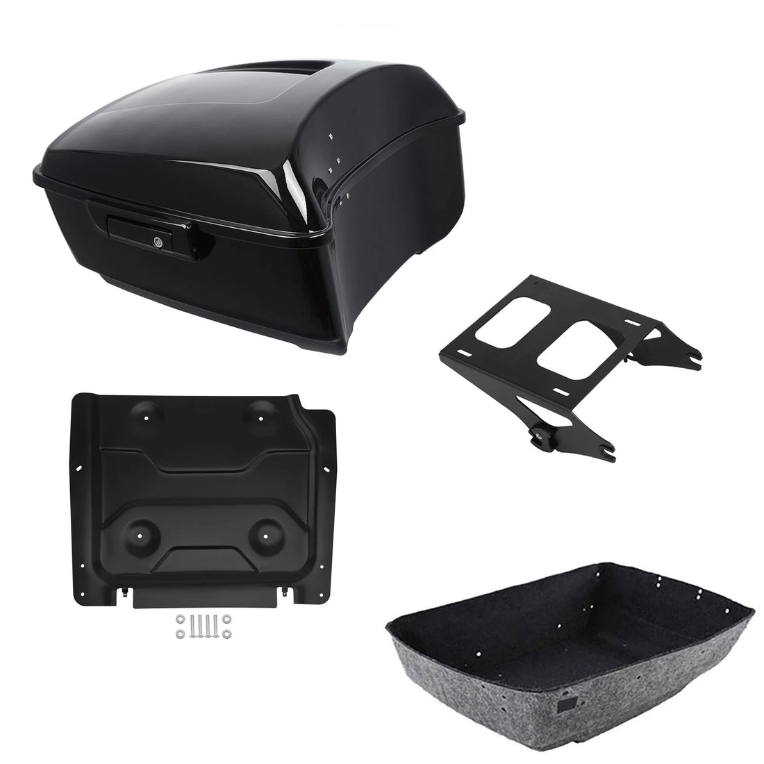 Black King Trunk Luggage Mount Rack Plate Fit For Harley Street Glide 2014-2026
