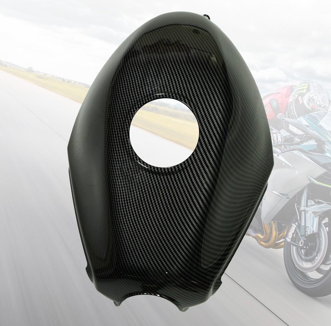 Carbon Fiber Black Fuel Gas Tank Cover Fairing Fit Kawasaki Ninja 250R 2008-2012