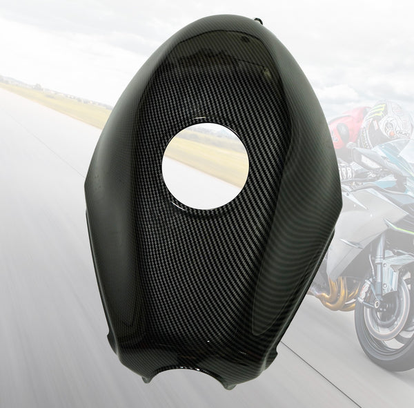 Carbon Fiber Black Fuel Gas Tank Cover Fairing Fit Kawasaki Ninja 250R 2008-2012