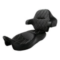 Rider & Passenger Seat Backrest Set Fit For Harley Touring Road King Glide 14-23