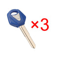 3PCS Blue Motorcycle Uncut Blank Key For Yamaha YZF R1 R6 YZF600 FZ1 FZ6 MT07/09