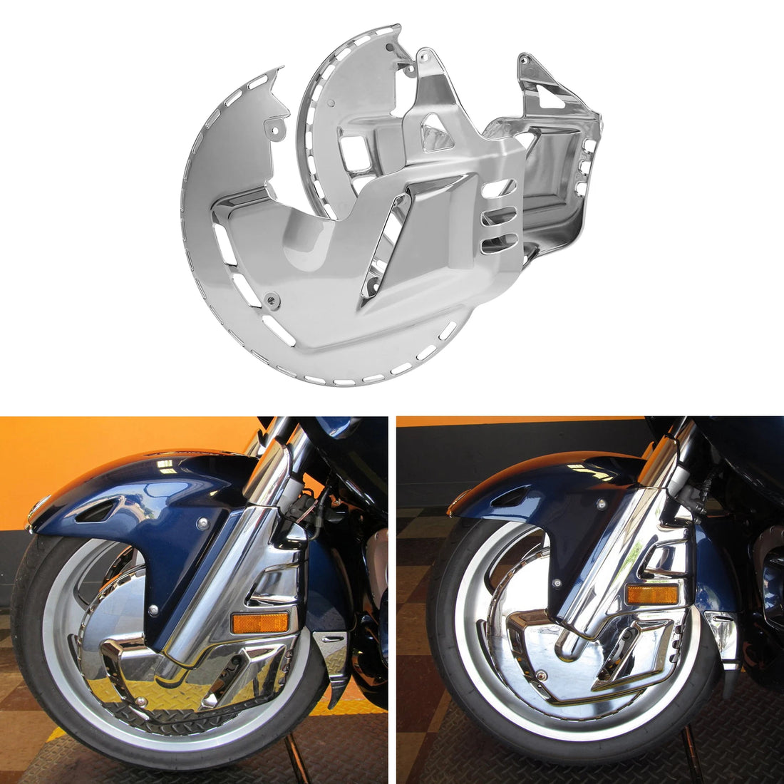 Brake Rotors Covers LED Ring Of Fire Fit For Honda Goldwing 1800 2001-17 Chrome