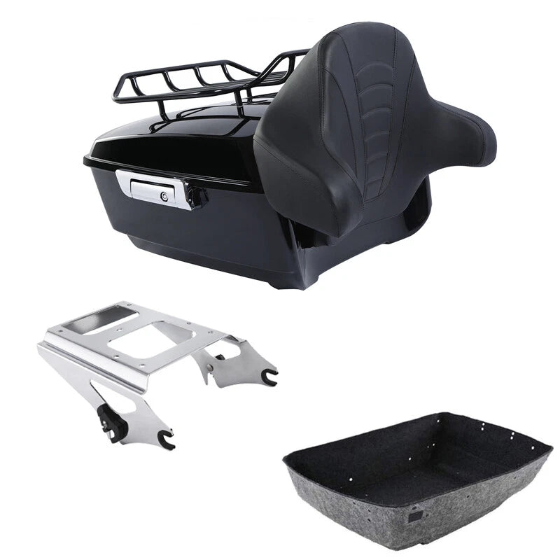 King Trunk Backrest Rack Mount Fit For Harley Touring Road King Glide 09-13