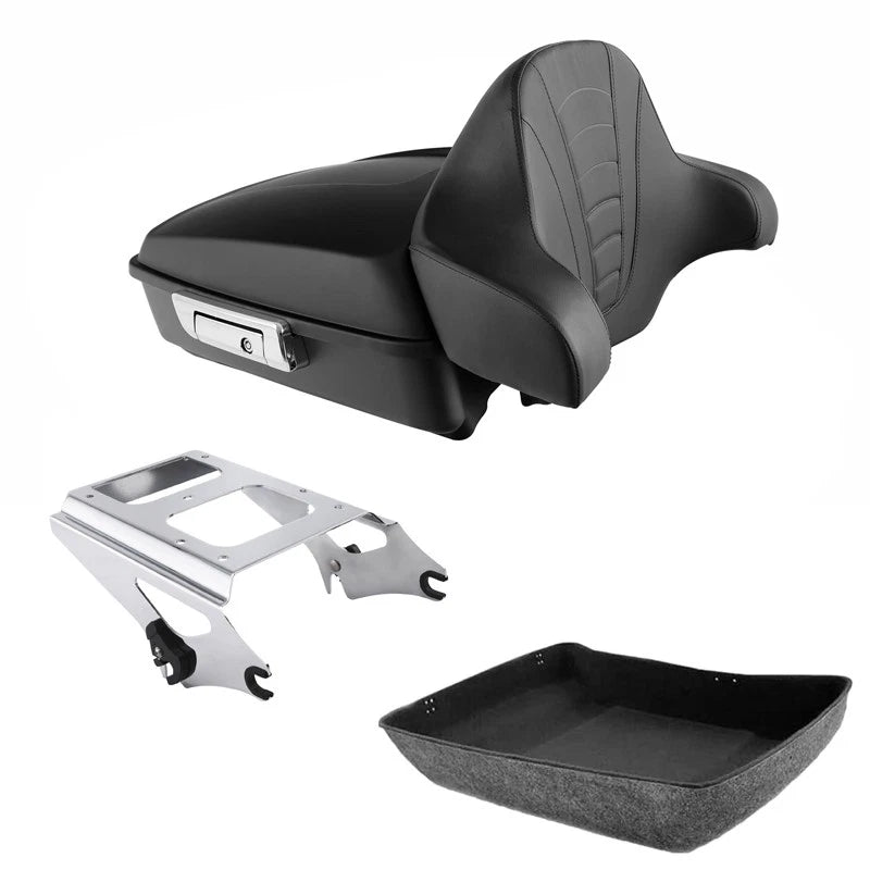 Matte Black Chopped Trunk Backrest Mount Rack Fit For Harley Electra Glide 09-13