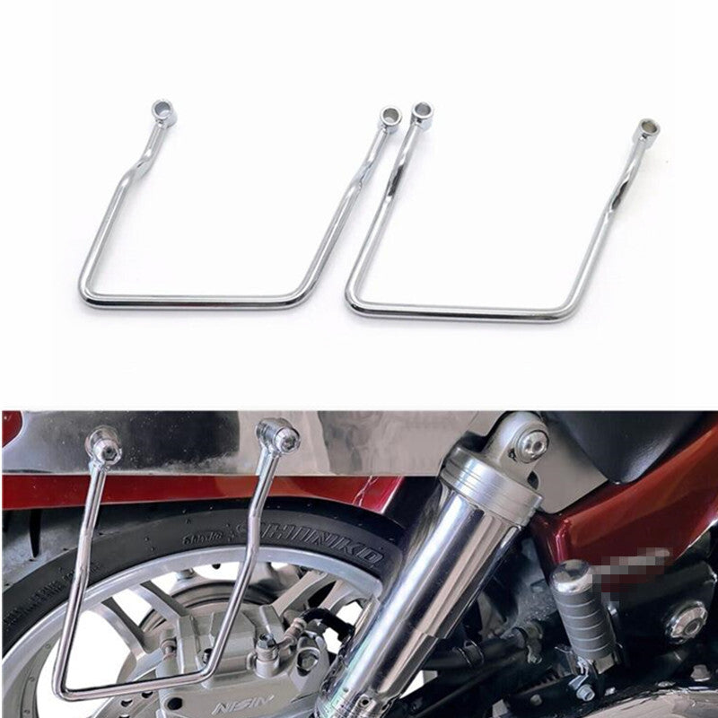 Chrome Saddle Bag Support Bars Mount Bracket For Honda VTX1300 VTX1800 C&F 02-09