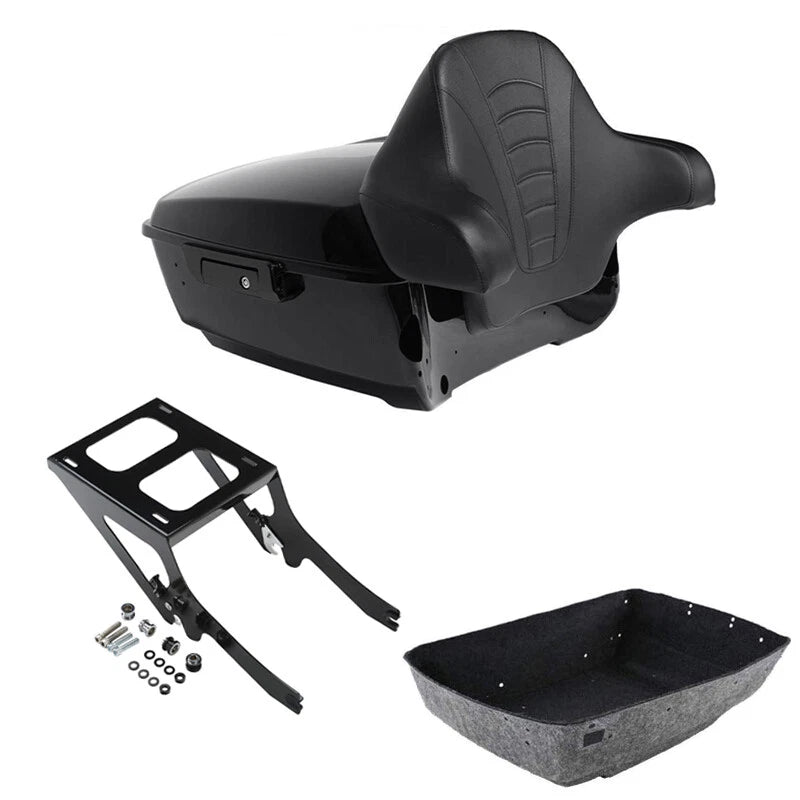 King Trunk Backrest Pad Mount Rack Fit For Harley Heritage Classic 18-2026 Black