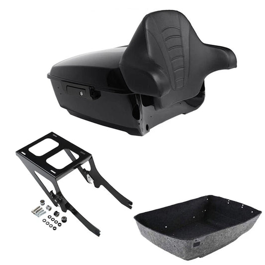 King Trunk Backrest Pad Mount Rack Fit For Harley Heritage Classic 18-2026 Black