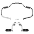 Chrome Mustache Engine Guard Bar Footpegs Mount Fit For Harley Softail 2000-2017