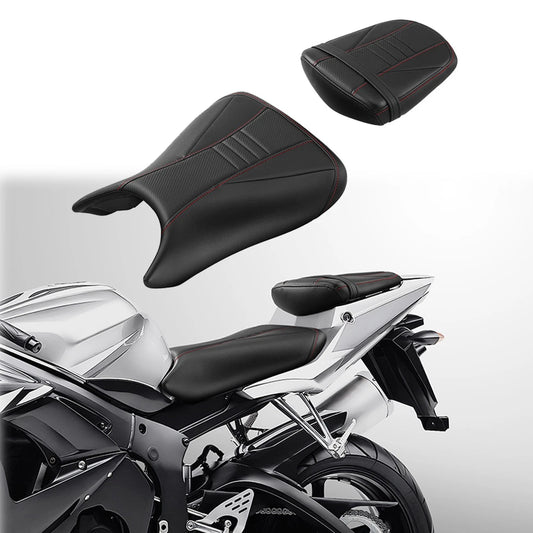 Driver & Passenger Black Seat Fit For Yamaha Yzf R6 2003-2005 Yzf R6S 2006-2009