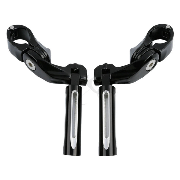 1 1/4" Black Footrest Foot Footpeg Short Angled Mount Fit For Harley Road Glide