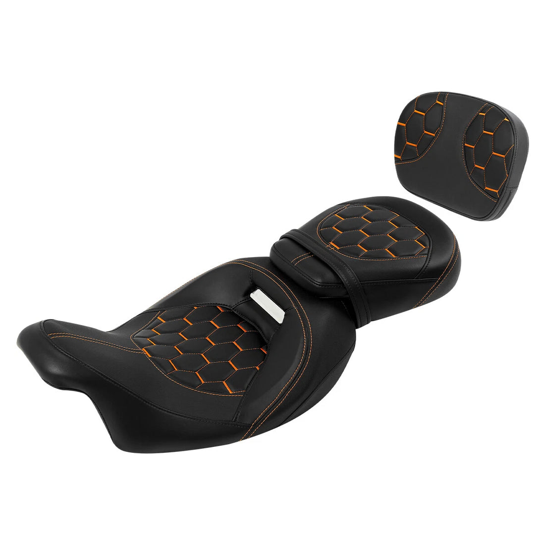 Driver Passenger Seats Backrest Fit For Harley Street Glide 2009-23 Black Orange