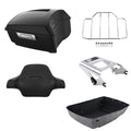Matte Black King Trunk Backrest Pad Mounting Rack Fit For Harley Touring 09-2013