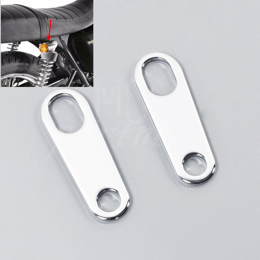 Silver Rear Turn Signal Relocater Holder Shock Bracket Old School Cafe Racer