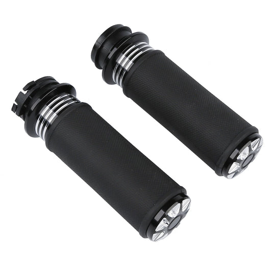 1" 25mm CNC Handlebar Grips For Harley Road King Electra Glide 1996-2007